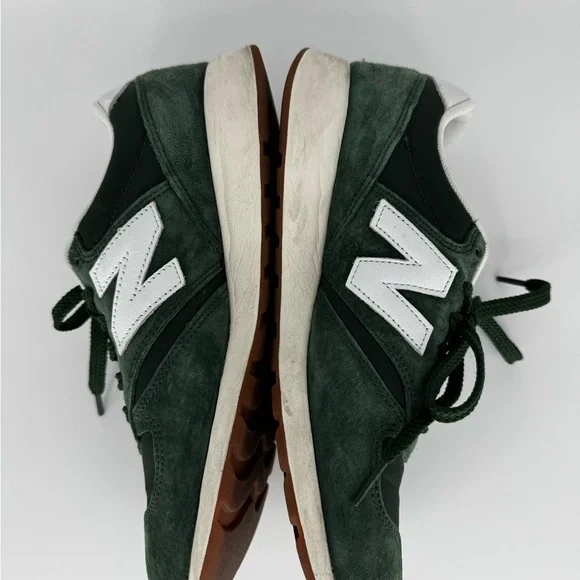 New Balance Men's Forest Green and White Sneakers - Picture 3 of 9